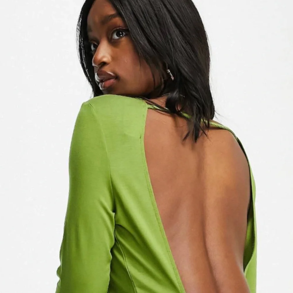 NWT ASOS DESIGN Chartreuse Midi Dress - Picture 2 of 5